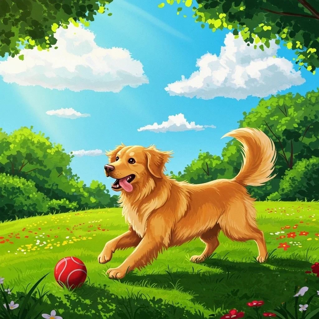 Chien qui joue dans un parc à Lyon