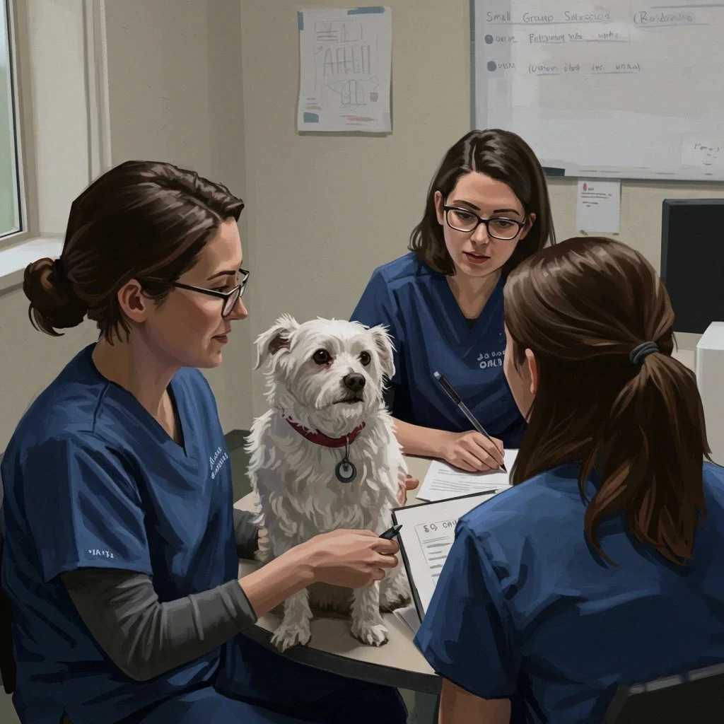 Chien avec des vétérinaires