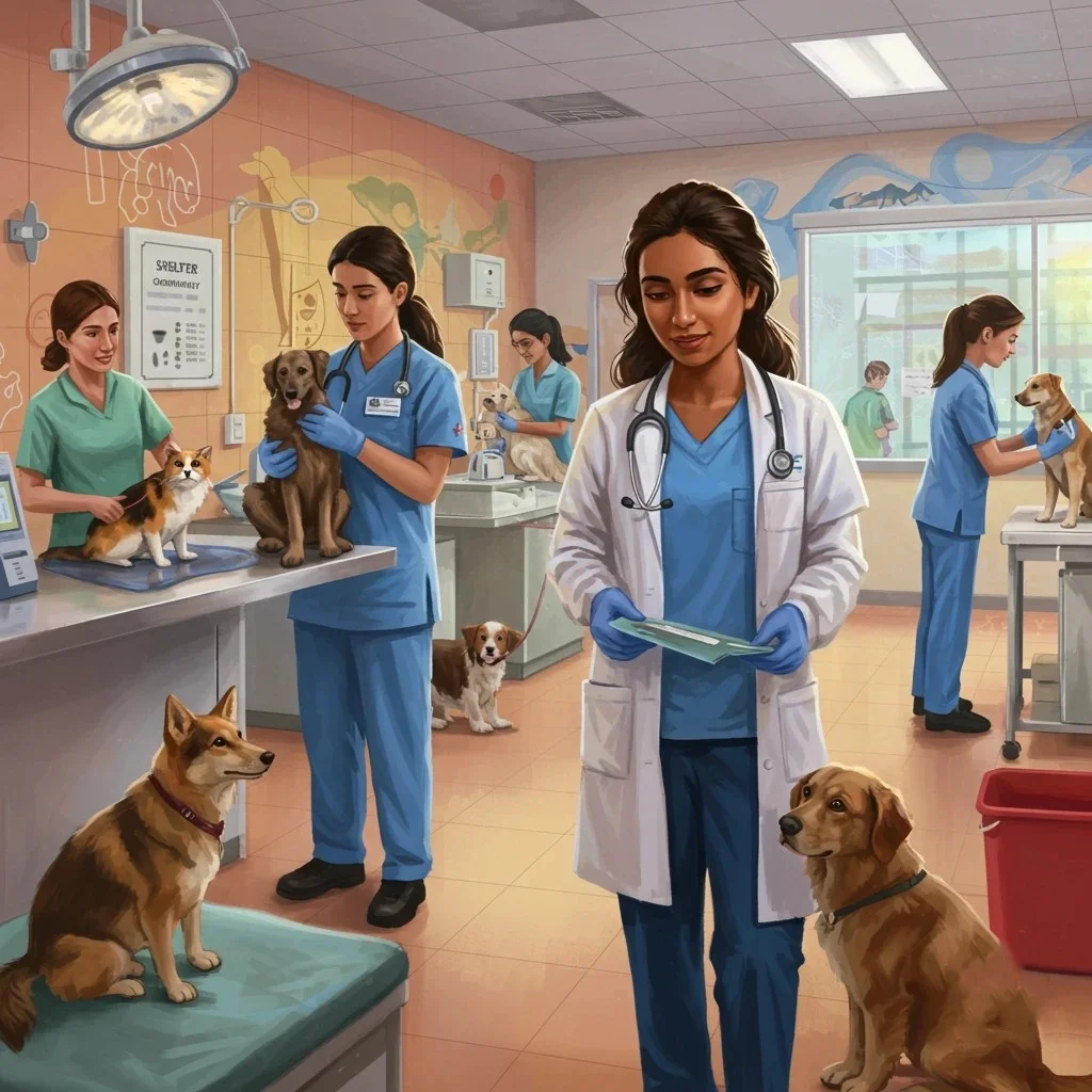 chiens chez le vétérinaire
